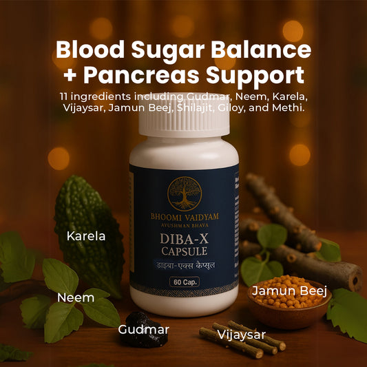 Diabetes Combo for Sugar Control, Energy & Urine Health | Ayurvedic Powder + Capsules + Vati