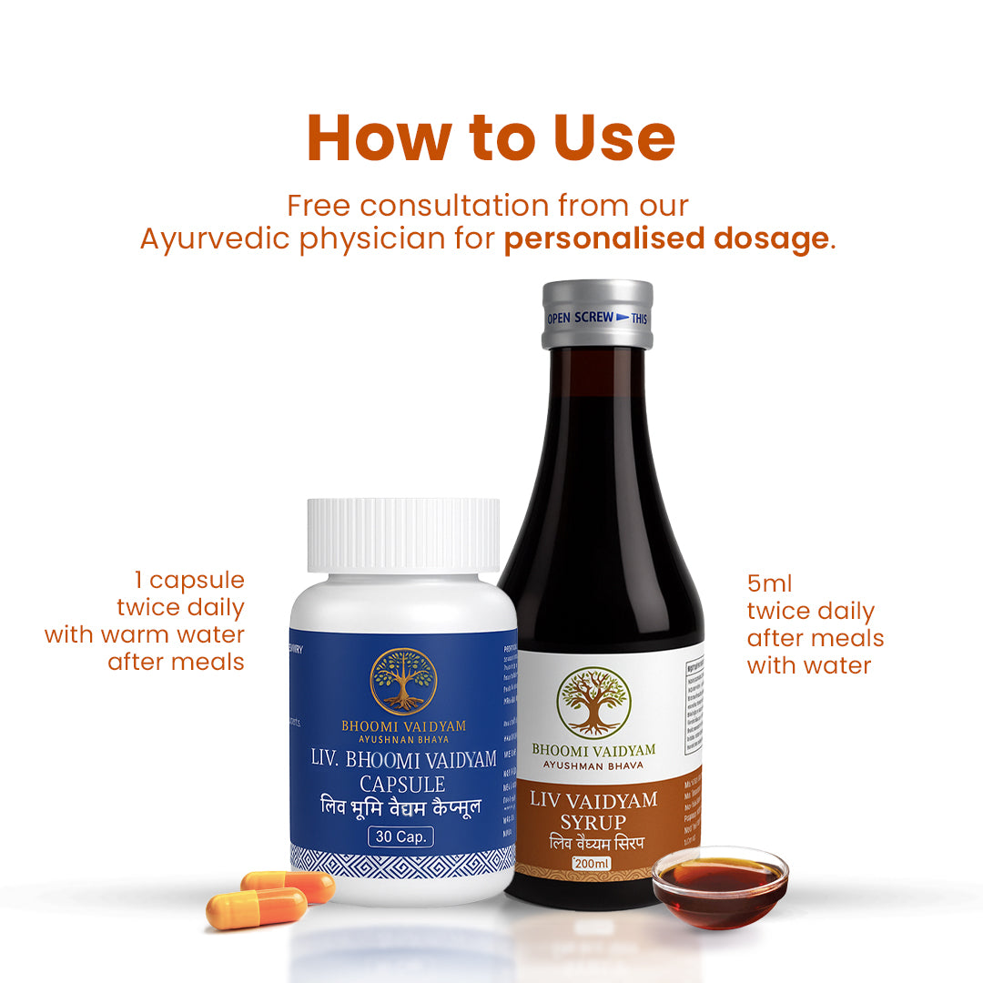 Liv Vaidyam Syrup + Capsule Liv. Bhoomi Vaidyam (Pack of 2)
