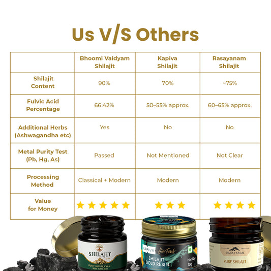Gold Shilajit for Strength, Stamina & Diabetes Support | Premium Ayurvedic Resin with Bhasmas