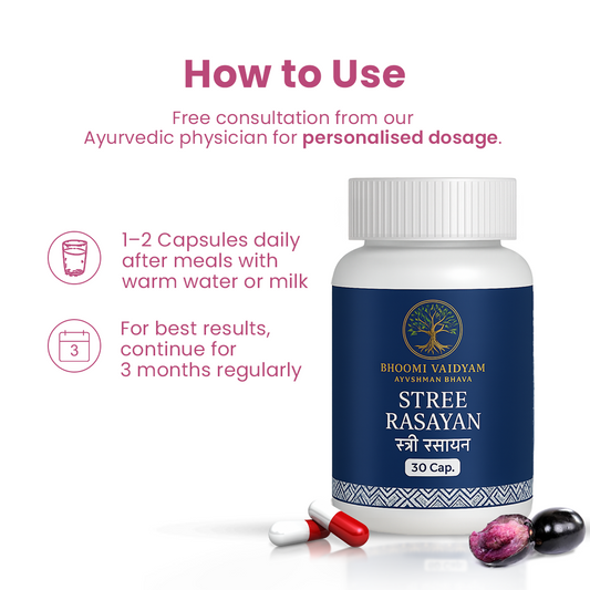 Stree Rasayan for White Discharge, Hormonal Imbalance & PCOD | Ayurvedic Women’s Health Capsules